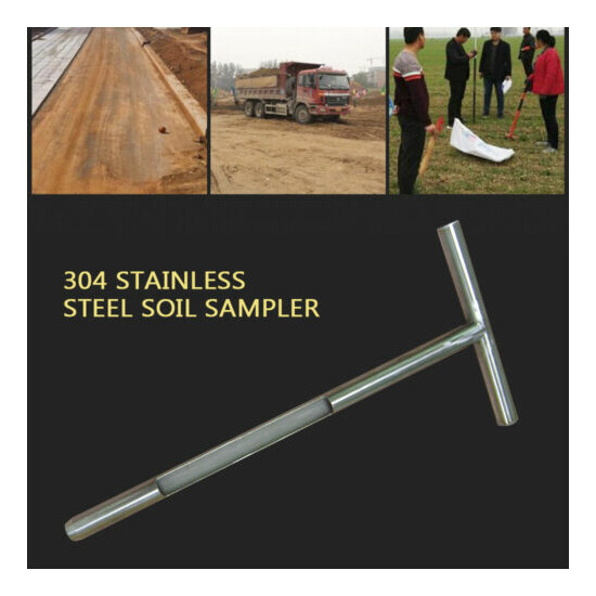 Soil Sampler Probe 20" 304 Stainless Steel Tubular T-style Handle Test Tool image {2}