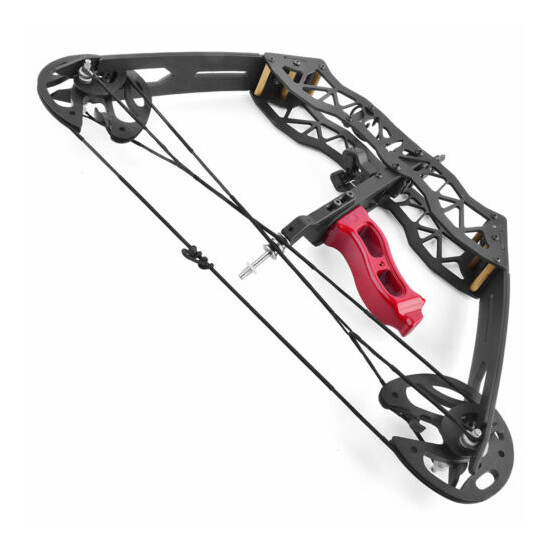 16" Mini Compound Bow Arrow Set 25lbs Fishing Hunting Archery Right Left Hand Thumb {2}