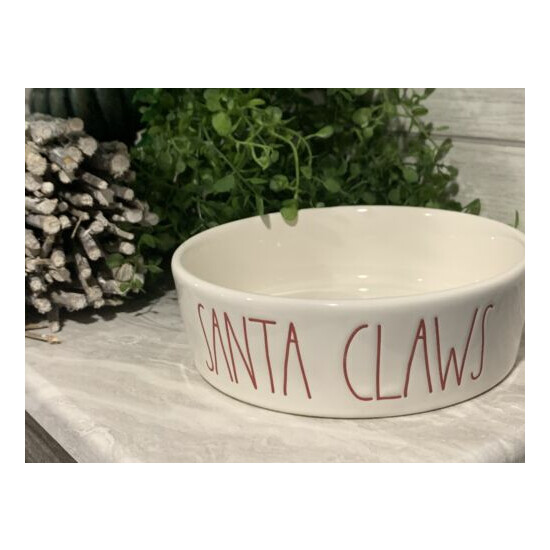 Rae Dunn SANTA CLAWS Cat Dish Bowl Pet Christmas Holiday *Brand New D4 image {1}