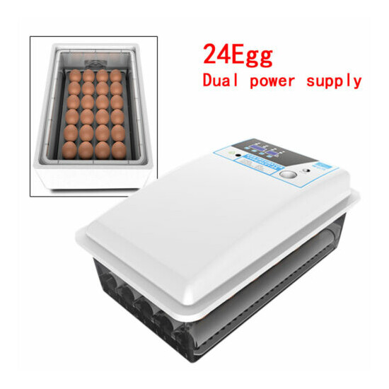 Auto-Turning Digital 24 Eggs Incubator Automatic Hatch Chicken Duck Egg Turner Thumb {3}