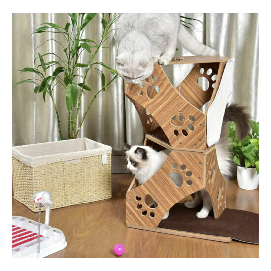 Besudo Cat Tree Cat Tower 30 Inch for Indoor Cats, Kittens Activity Tree Tower image {3}
