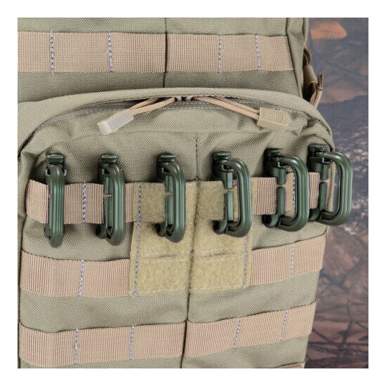 10 Pcs Multipurpose D-Ring Grimloc Locking for Molle Webbing with Zippered Pouch image {24}