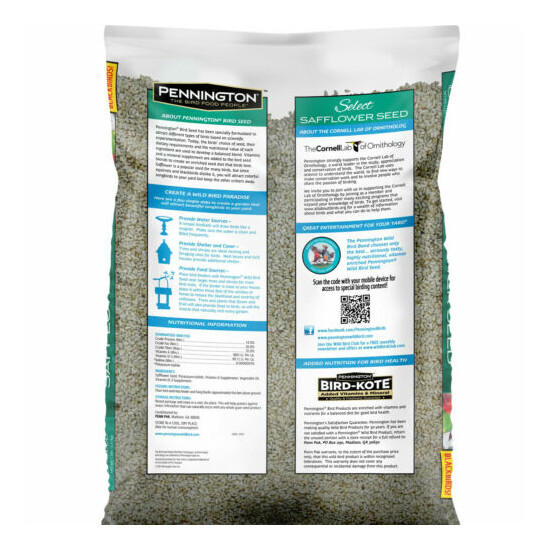 Pennington Select Safflower Seed, Wild Bird Feed and Seed, 7 lb. Bag image {2}