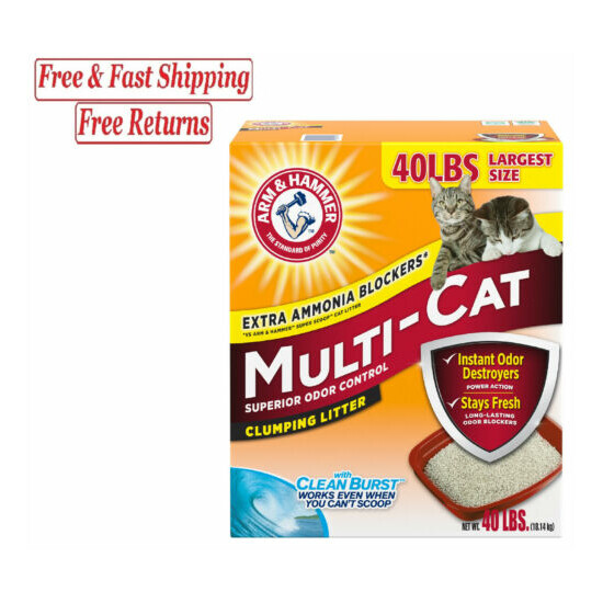 Arm & Hammer Multi-Cat Clumping Cat Litter, Scented 40lb. (Free Shipping) image {1}