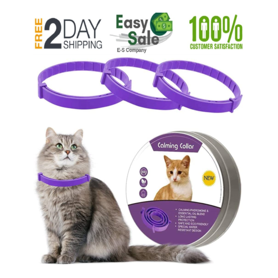 LUPUS 3 Pack Calming Collar for Cats, Cat Calming Collars, Natural Cat image {1}
