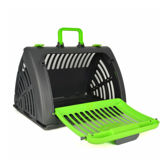  Collapsible Pet Carrier Cat Kitten Puppy Travel Carrier Plastic Crate 18"x 14"  image {1}