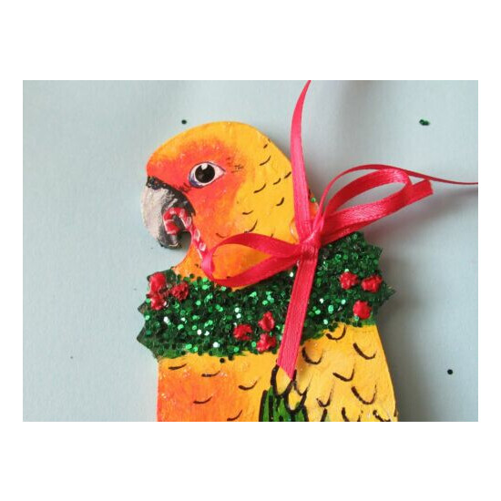 PARROT Sun Conure CHRISTMAS HOLIDAY TREE ORNAMENT  image {2}