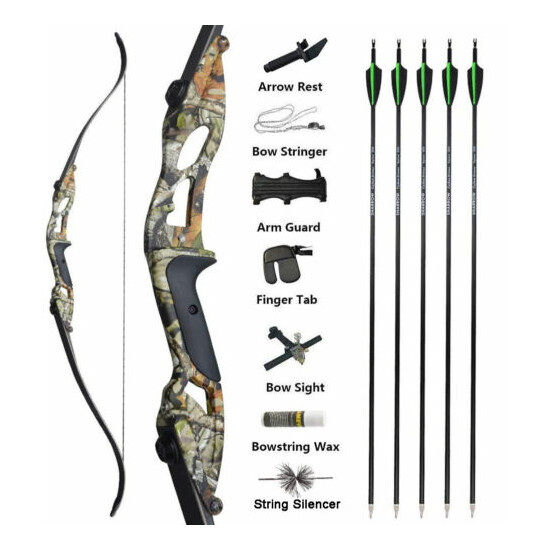 30-50lbs Archery Recurve Bow Set Hunting Bow 56 inch Takedown carbonpfeile  Thumb {16}