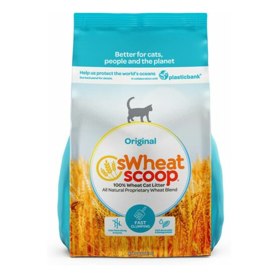 sWheat Scoop Natural Unscented Clumping Wheat Cat Litter, 36lb image {1}
