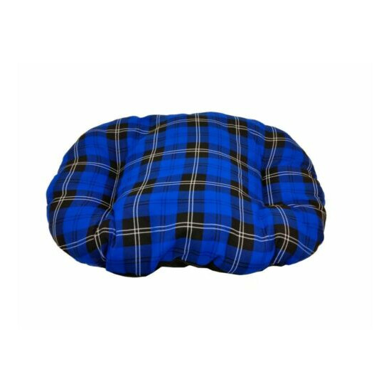 XL EXTRA LARGE BLUE TARTAN Cotton Dog Cat Bed Cushion For Inside Basket UK Made image {1}