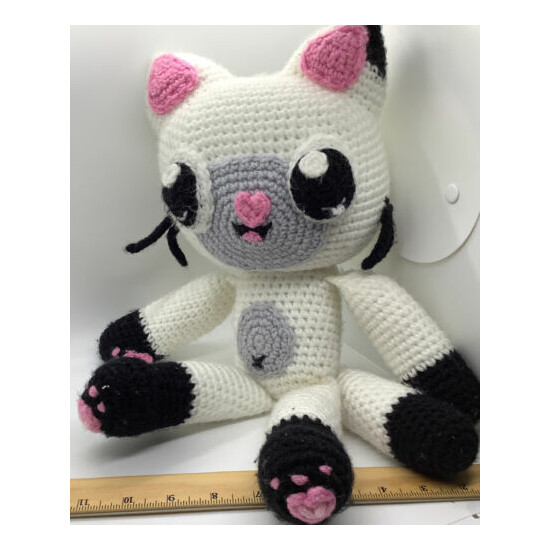 16 inch hand knitted cat  image {2}