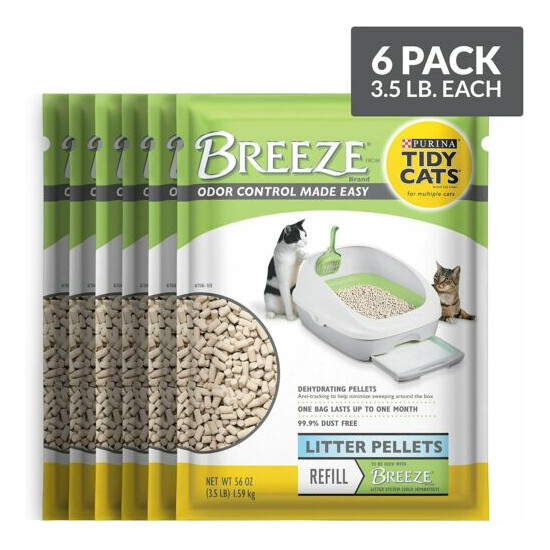 Purina Tidy Cats Breeze Pellets Refill Litter for Multiple Cats, 6 pack x 3.5 lb image {1}