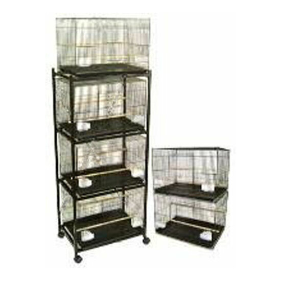Lot of 6 of Aviary Breeding Breeder Bird Cages 24"x16"x16"H With Rolling Stand image {1}