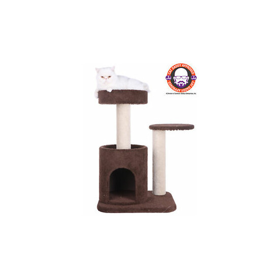 Armarkat F3005 Carpeted Real Wood Cat Tree Condo, Kitten Activity Tree, Brown image {1}