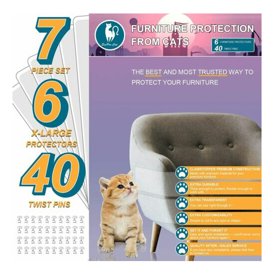 Cat Anti-scratch Training Tape Heavy-duty Cat Deterrent Tape Sofa Protector 6pc image {4}
