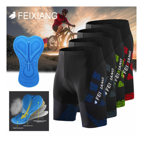 4D Padded Cycling Shorts Gel Mens Bicycle Bike Pants Underwear Trousers Shorts image {1}