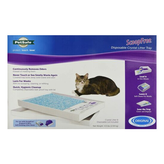 New Sealed PetSafe ScoopFree Blue Crystals Cat Litter Disposable Tray image {2}
