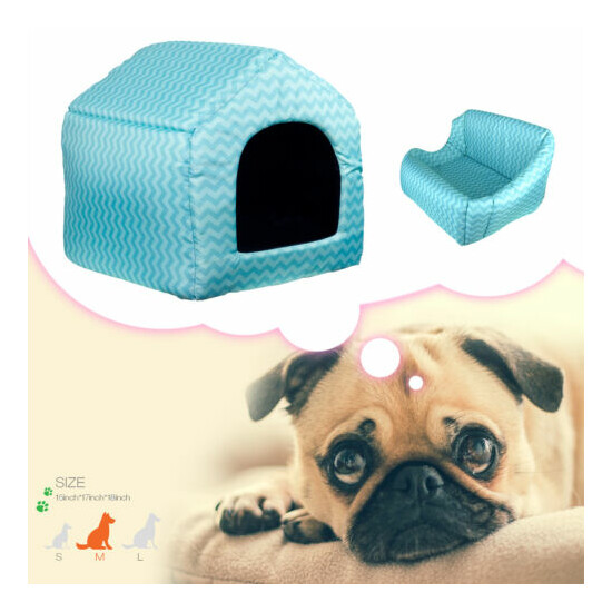 Pet Cooling 2 in 1 Pet bed and House Dog Cat Cushion Pillow Mat sleeping Foam image {1}