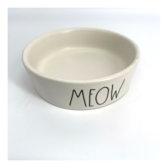RAE DUNN ARTISAN COLLECTION SET OF 2 CAT/PET BOWLS MEOW & YUM. WATER/FOOD DISHES image {3}