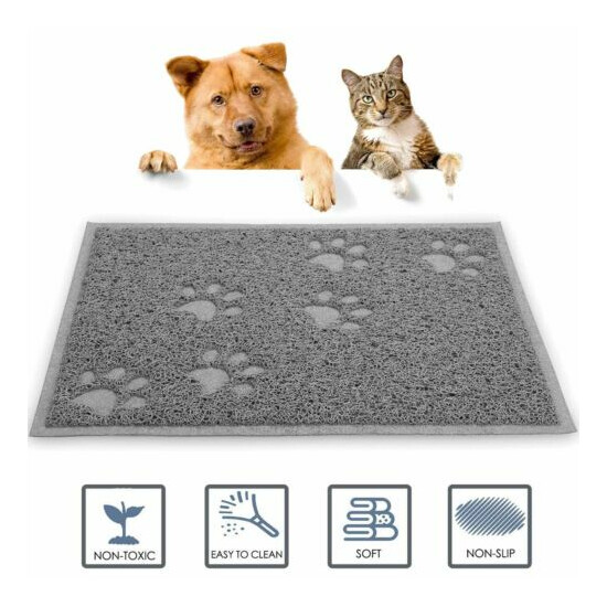 Double-Layer Waterproof Cat Dog Litter Box Mat Trapper Pet Pad Foam Rug 40x30cm image {2}