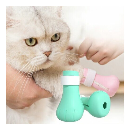 4pcs Cat Anti Biting Scratch Bath Washing Nails Claw Cover for Paw Protector image {1}