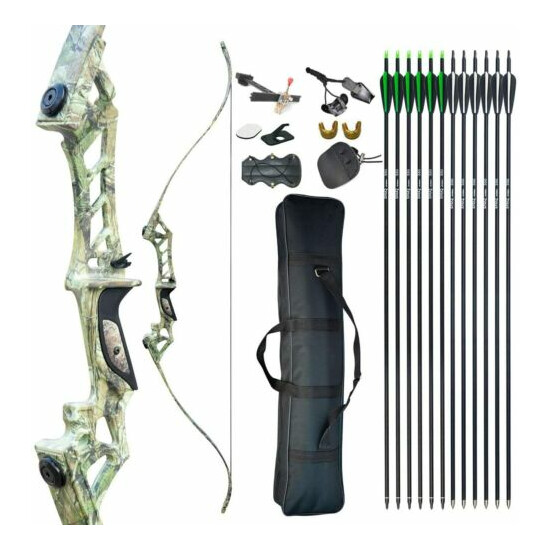 30-70LBS Takedown Recurve Bow Set Archery Hunting Arrows Bow Case Outdoor Sport Thumb {2}