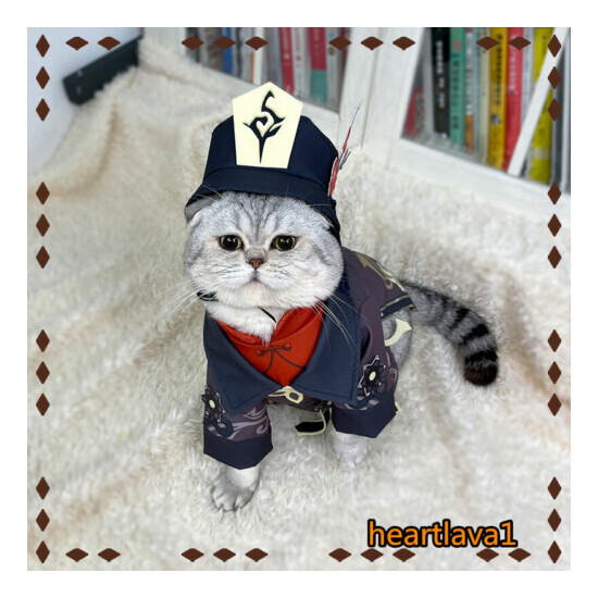 Genshin Impact Hu Tao Cat Hat Clothes Dog Pet Cosplay Costume Dress up Cloth image {3}