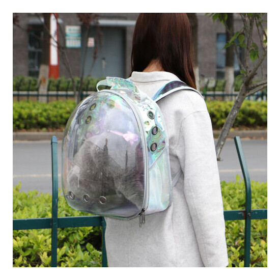 Cat Portable Bag Breathable Mesh Travel Pet Carrier Outdoor Transparent Backpack image {4}