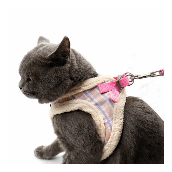 Escape Proof Cat Jacket Harness & Leash Soft Fleece Padded Pet Dog Vest Clothes image {8}