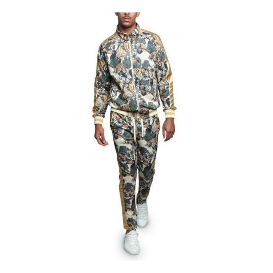 MEN'S Floral Tiger Track Pants & Jacket Jogging Track Suit Set S~5X ST559 image {11}