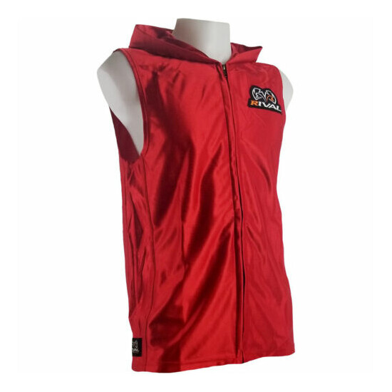Rival Boxing Dazzle Traditional Sleeveless Ring Jacket with Hood - Red image {1}