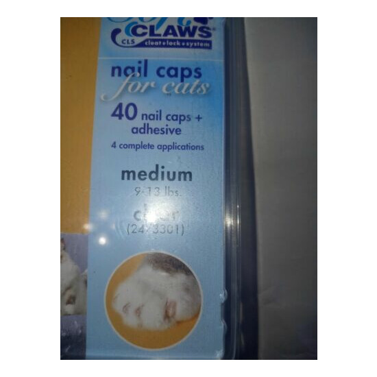 Soft Claws Nail Caps for Cats and Kitten, Size: Medium - Clear Color, Open Box image {4}