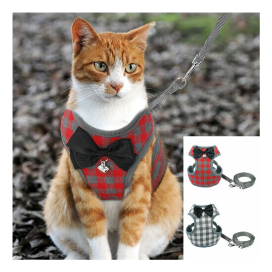 Cat Walking Harness and Leash Escape Proof Mesh Padded Vest Adjustable Nylon SML image {1}