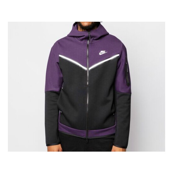 Nike Tech Fleece Windrunner Full Zip Hoodie Purple Black CU4489-503 Mens Medium image {1}