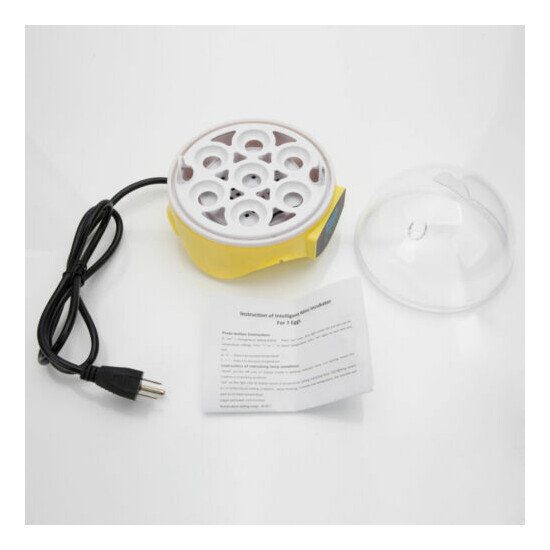 Mini 7 Egg Incubator Hatcher Digital Clear Temperature Control Duck Bird 110V US image {3}