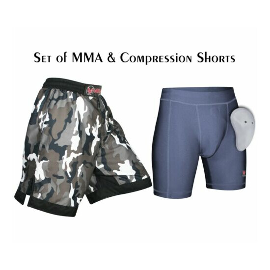 MERAKI MMA Shorts Compression VALE TUDO Short UFC Muay Fight Thai Boxing Short image {1}