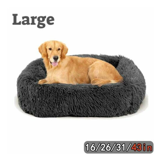 X-Large dog beds For large Medium Small Dogs Long Plush Calming Pet Cats Bed Mat image {1}