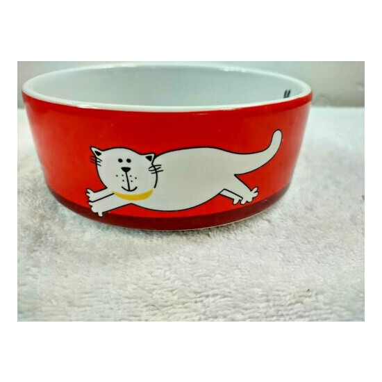 Whisker City Red Bowl with Cat and Mouse - Mice VGC image {1}