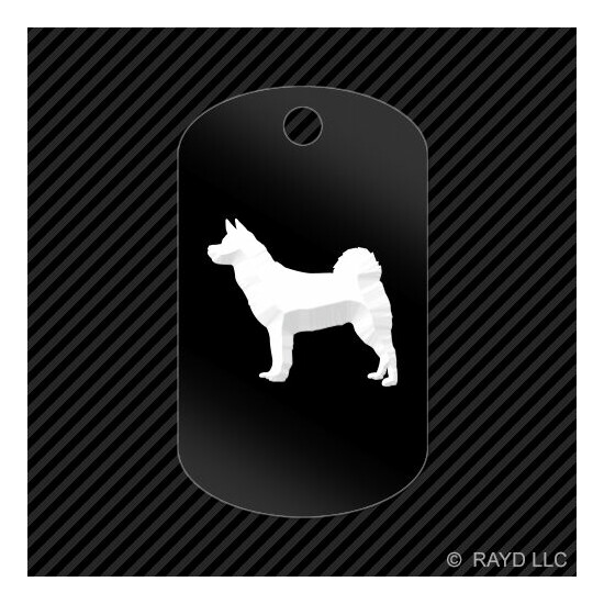 Akita Keychain GI dog tag engraved many colors dog canine pet image {1}