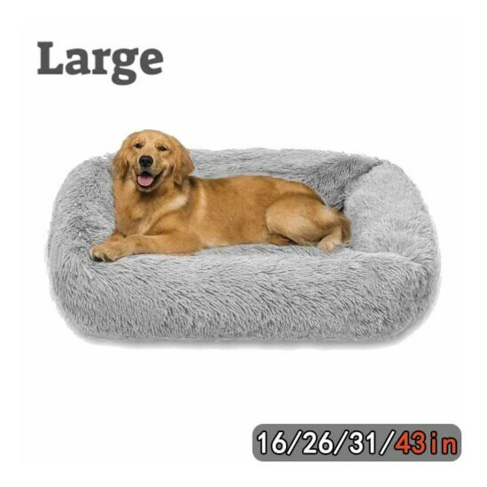 X-Large dog beds For large Medium Small Dogs Long Plush Calming Pet Cats Bed Mat image {2}