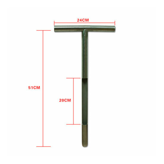 Soil Sampler Probe 20" 304 Stainless Steel Tubular T-style Handle Test Tool image {3}