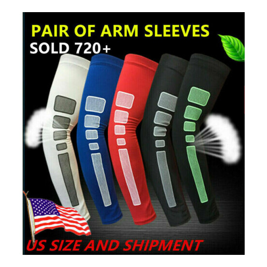 1 PAIR Cooling Arm Sleeves Cover UV Sun Protect Basketball Sport Men Women image {1}