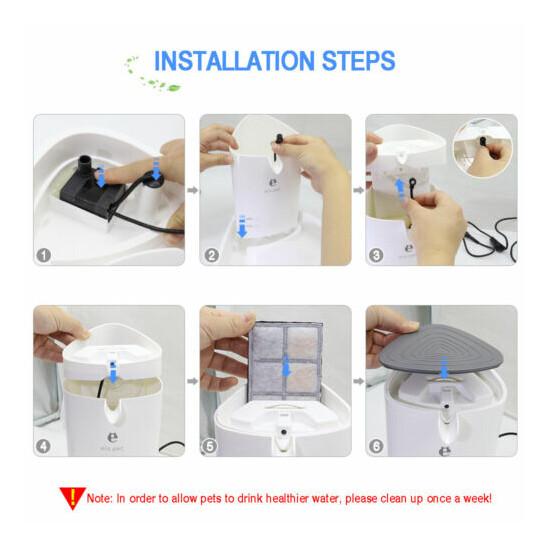 1.8L Automatic Electric Pet Water Fountain/Filter Dog Cat LED Drinking Dispenser image {4}