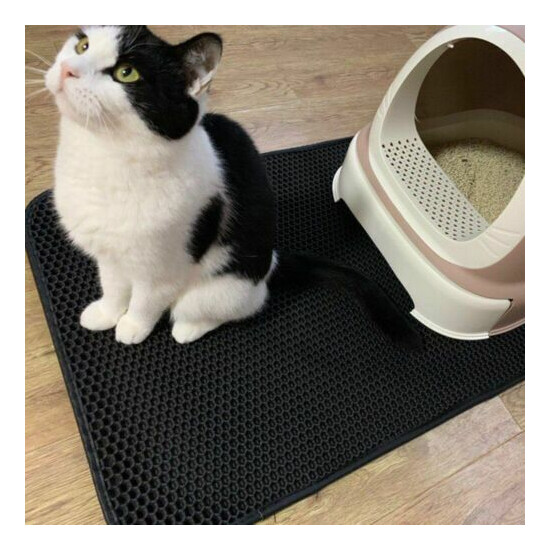 Cat Litter Mat Pad Waterproof Pet Layer Double Trapper Kitty Trapping Clean Rug image {4}