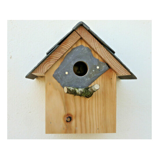 Bird house nest box sparrows Great tits Welsh slate image {1}