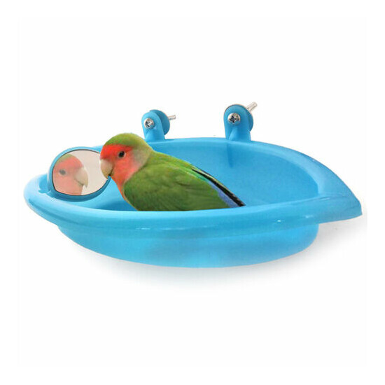 Bird Bathtub With Bird Mirror Small Oval Bird Bathtub Pet Cage Accessor.l9 image {1}