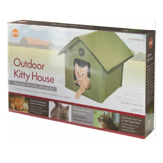 K&H Pet Products Outdoor Kitty House UNHEATED - Olive KH3990 image {1}