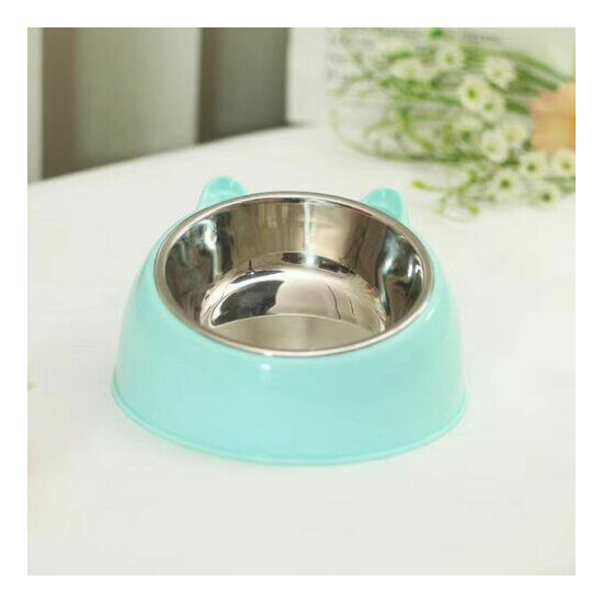 Cat Ear Stainless Steel Pet Feeding or Drinking Kitty Food or Water Dish Bowl image {3}