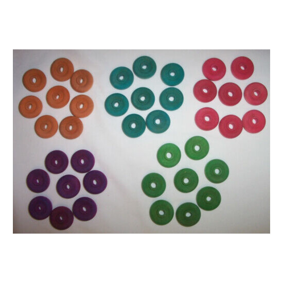 40 Bird Toy Parts 1" Colored Wood Wheels Parrot Toy Round Craft Parts W/1/4 Hole image {2}