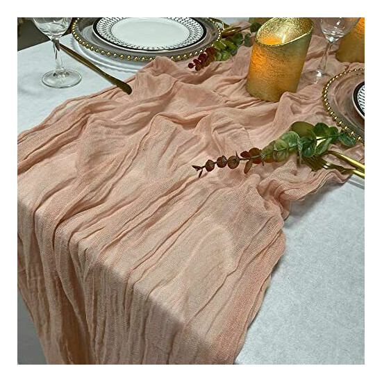 EH Linen Cheesecloth Gauze Table RunnerWedding Decor Arch DrapingGauze Event ... image {4}
